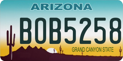 AZ license plate BOB5258