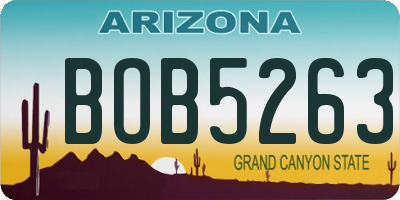 AZ license plate BOB5263