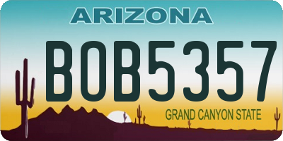 AZ license plate BOB5357