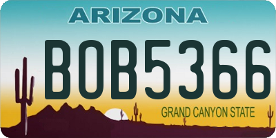 AZ license plate BOB5366