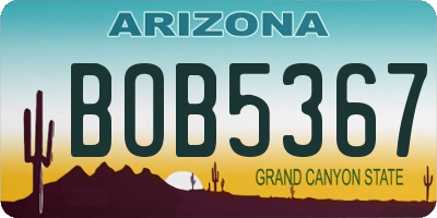 AZ license plate BOB5367
