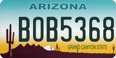 AZ license plate BOB5368