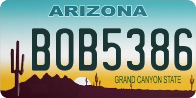 AZ license plate BOB5386