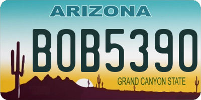 AZ license plate BOB5390