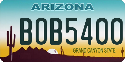 AZ license plate BOB5400