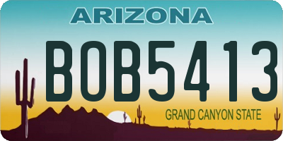 AZ license plate BOB5413