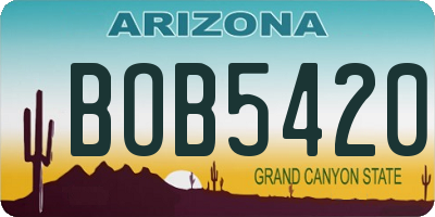 AZ license plate BOB5420