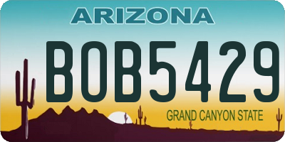 AZ license plate BOB5429