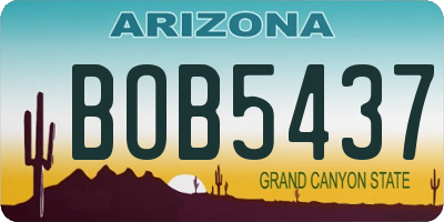 AZ license plate BOB5437
