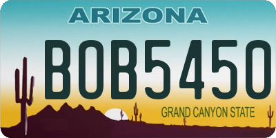 AZ license plate BOB5450