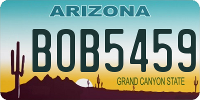 AZ license plate BOB5459