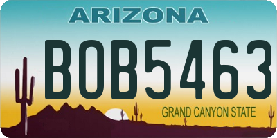AZ license plate BOB5463