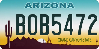 AZ license plate BOB5472