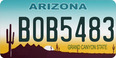 AZ license plate BOB5483