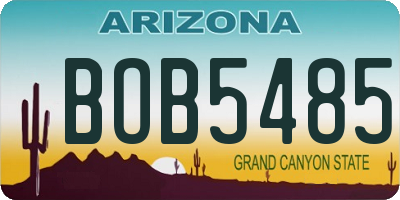AZ license plate BOB5485