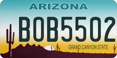 AZ license plate BOB5502