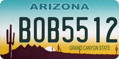 AZ license plate BOB5512