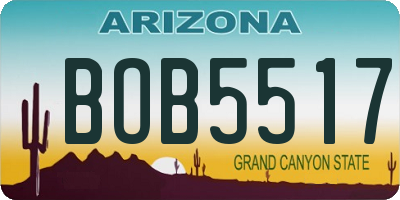 AZ license plate BOB5517