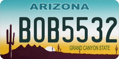 AZ license plate BOB5532