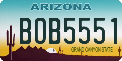 AZ license plate BOB5551