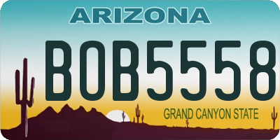AZ license plate BOB5558