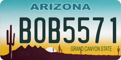 AZ license plate BOB5571