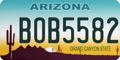 AZ license plate BOB5582