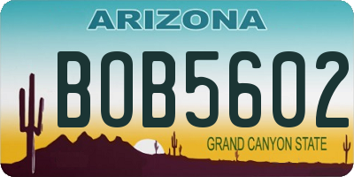 AZ license plate BOB5602