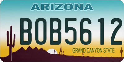AZ license plate BOB5612