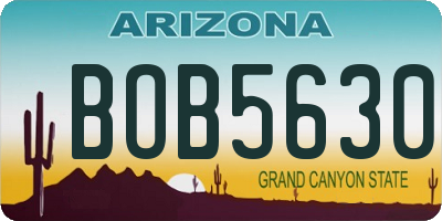 AZ license plate BOB5630