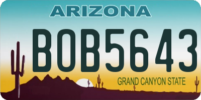 AZ license plate BOB5643