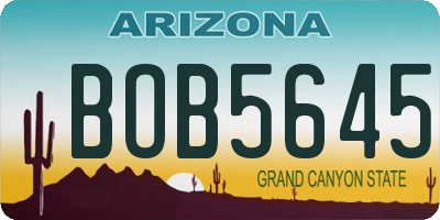 AZ license plate BOB5645