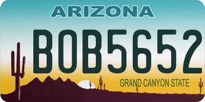 AZ license plate BOB5652