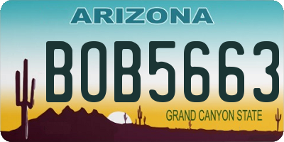 AZ license plate BOB5663