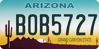 AZ license plate BOB5727