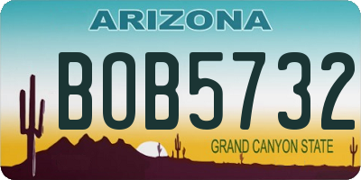 AZ license plate BOB5732