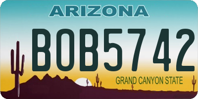 AZ license plate BOB5742