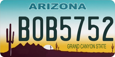 AZ license plate BOB5752