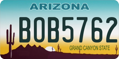 AZ license plate BOB5762