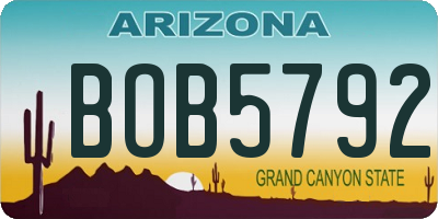 AZ license plate BOB5792