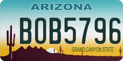 AZ license plate BOB5796