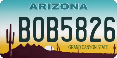 AZ license plate BOB5826