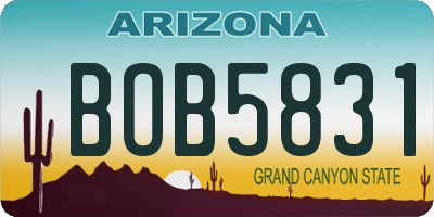 AZ license plate BOB5831