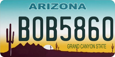 AZ license plate BOB5860