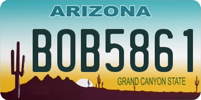 AZ license plate BOB5861