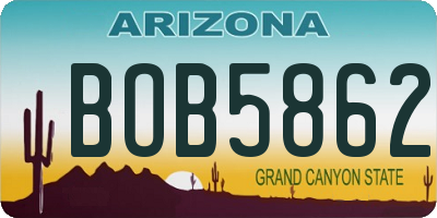 AZ license plate BOB5862