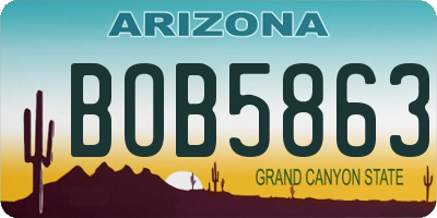 AZ license plate BOB5863