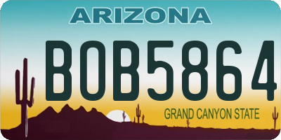 AZ license plate BOB5864