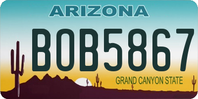 AZ license plate BOB5867