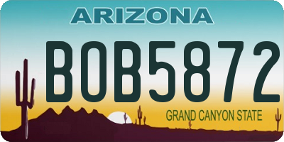AZ license plate BOB5872
